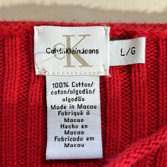 Calvin Klein Jeans women’s red sweater size large - Picture 5 of 9